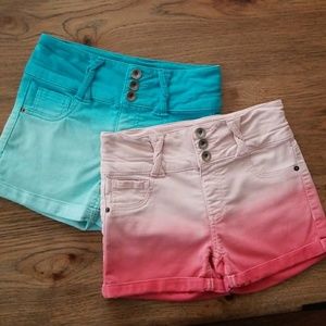 Blue and pink Ombre SO girls shorts